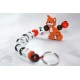 3D Orange fox Personalised Kids Keyrings
