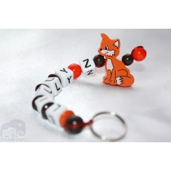 3D Orange fox Personalised Kids Keyrings