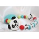 Panda Multi colour Personalised Wooden Dummy clip / Chain